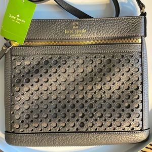 Kate Spade Brand New Reidy Perri Lane Bubbles Crossbody in Smokestack Gray